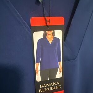 Banana Republic Royal Blue V-Neck Top size medium